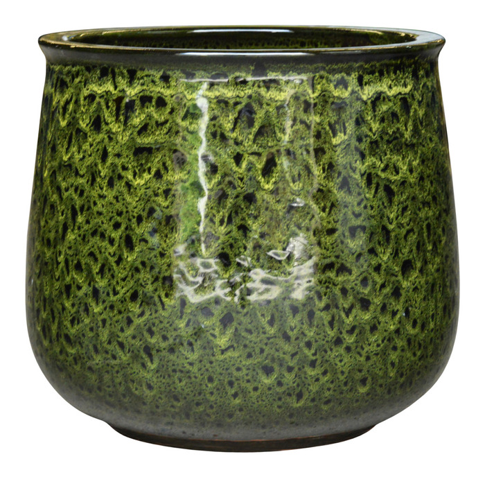 Leirkrukkesett glasert grønn 3 stk.